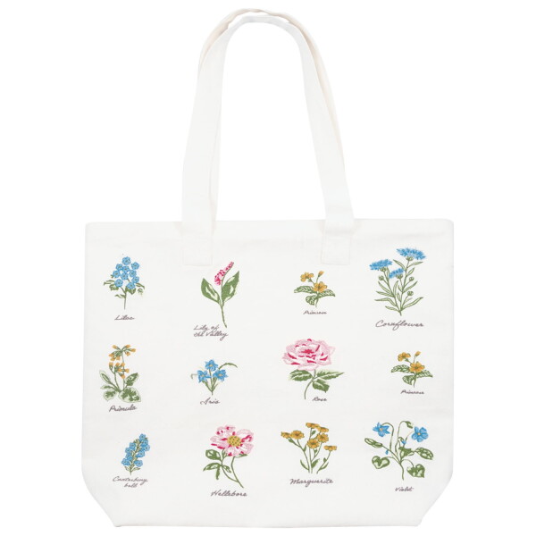 GREEN GATE Bavlněná taška s výšivkou Agnes White, multi barva, textil