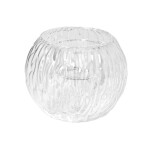 Storefactory Skleněný svícen na čajovou svíčku Skirebo Small, čirá barva, sklo