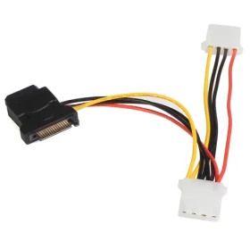 StarTech napájecí adaptér SATA - Molex černá / Napájecí adaptér / SATA 15-pin - Molex 4-pin / 15 cm (LP4SATAFM2L)