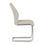 Židle jídelní, krémová ekokůže, pohupová podnož broušený nerez