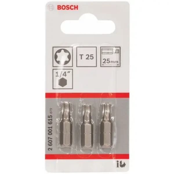 BOSCH Extra-Hart 2607001615 / Šroubovací bit zvlášť tvrdý / T25 / 25 mm / 3 ks (2607001615)