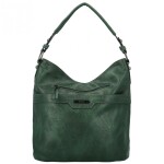 Trendy dámská koženková kabelka na rameno Sandipa, tmavě zelená