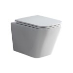 Mereo WC set - Smart flush rimless WC hranaté, modul pro sádrokarton, chrom hranaté tlačítko lesklé MM02NSETRT322