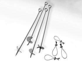 Ocelové kotvy pro plachtové přístřešky – ShelterLogic 69 cm, 4 ks