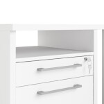 Rohový kancelářský stůl Prima 80400/44 bílý/stříbrné nohy