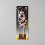 Dortová svíčka s "korunkou" ružovo-zlatá č.9