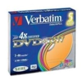 Verbatim DVD+RW 4,7GB 4x, slim case, 5ks (43297)