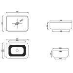 INVENA - Umyvadlo na desku VITORIA 45,5 cm CE-48-001-W