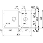 FRANKE - Box Center Dřez BWX 120-41-27, 82x52 cm, nerez 122.0579.553