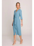 Šaty S396 zavazovací tyrkysově modré - Stylove M
