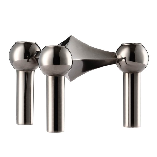 Stoff Nagel Designový svícen STOFF Nagel Black Chrome, černá barva, kov