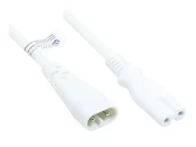 Good Connections Prodlužovací kabel C8-C7 bílá / Napájecí kabel / 2 m / 0,75 mm2 / max. 2,5 A (P0870-W020)
