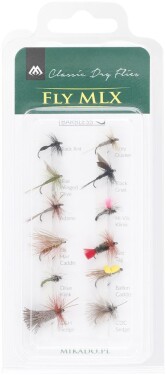 Mikado Sada suchých mušek Dry Flies Barbless 12ks,Mikado Sada suchých mušek Dry Flies Barbless 12ks