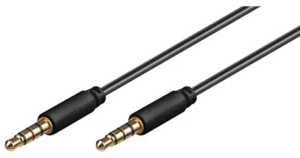 MicroConnect Slim audio kabel 4-pin Jack 3.5mm - Jack 3.5mm 2m černá (IPOD016)