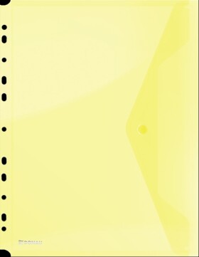 DONAU obálka s drukem průhledná, A4, euroděrování, PP, žlutá - 4ks
