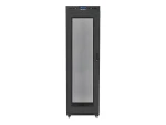 Lanberg Rack 42U černá / Stojanový rozvaděč / 19" / 600x1000 mm / Flat pack / Perforované dveře / LCD (FF01-6042-23BL)