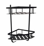 RAV Slezák - YUKON - Koupelnový doplněk Polička rohová, dvojitá, Černá - matná YUA0800CMAT YUA0800CMAT