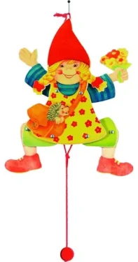 GOKI Dřevěná hračka Jumping Jack Holka