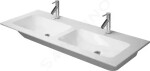 DURAVIT - ME by Starck Dvojumyvadlo nábytkové 1300x490 mm, s přepadem, 2 otvory pro baterie, bílá 2336130000