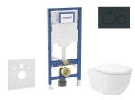 GEBERIT - Duofix Set předstěnové instalace, klozetu Oudee Vortex a sedátka softclose, tlačítko Sigma20, černá lesk/černá mat SANI11CA5148B