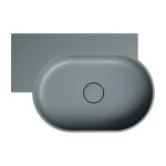 OMNIRES - OVO M+ umyvadlo na desku/závěsné - levé, 64 x 44 cm, ash grey mat; OVO645UWLAG