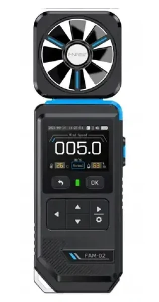 FNIRSI FAM-02 / Digitální anemometr / Rychlost větru / Teplota / Vlhkost / Barevný displej (FAM-02)