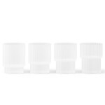 Ferm Living Skleničky Ripple Frosted Small 60 ml – set 4 ks, bílá barva, sklo