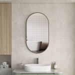 Erga Oval, oválné zrcadlo 50x90cm, černý rám, ERG-V01-OVAL-5090-BK