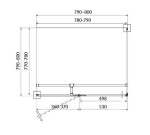 CERSANIT - Rohový sprchový kout JOTA, zlato, 80x80x195, levý, čiré sklo S160-023