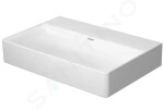 DURAVIT - DuraSquare Umyvadlo 600x400 mm, bez přepadu, bez otvoru pro baterii, DuraCeram, WonderGliss, bílá 23566000701