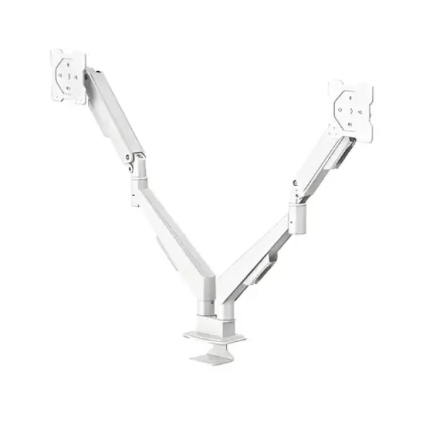 Hama stolní držák pro 2 monitory bílá / Stolní držák pro dva monitory / plynová pružina / 17-35" / 15 kg