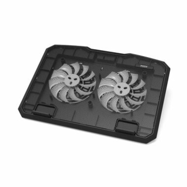 PORT CONNECT Cooler Pro černá / chladící stojan na notebook / 2x USB-A / 2 ventilátory / plocha 35 x 25 cm (901099-PC)