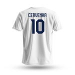 Dětské tričko Roman Červenka #10 Czech National Emblem 2025 White Velikost: Dětské M 8 - 118 - 128