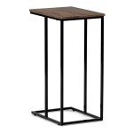 Odkládací stůl, MDF deska, dekor staré dřevo, černý kov