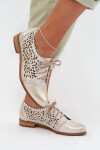 Kožené síťované dámské polobotky Zazoo 3195 zlaté 40