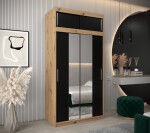 Šatní skříň Abi T1 s nástavcem Barva korpusu: Bílá, Rozměry: 250 cm, Dveře: Dub artisan