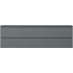 MEXEN/S - Orio koupelnová skříňka pod umyvadlo 160 cm s deskou, 2 zásuvky, grafit mat 91A10-16047-2-BFFC66