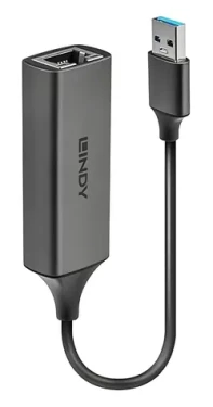 Lindy USB 3.0 Gigabit Ethernet adaptér / Síťový adaptér / USB-A 3.0 / RJ45 / 10/100/1000 Mbit/s / stříbrná (43298)