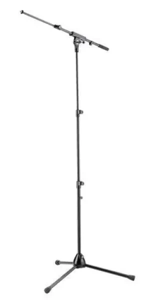 Mikrofonní stojan s otočným kloubem černá / Mikrofonní stojan / výška 103–173 cm / rameno 42–73 cm (21010)