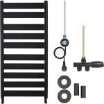 CERANO Koupelnový radiátorový set Marco - kombinované vytápění, wifi tyč - boční jednobodové připojení - 600W - černá matná - 1125x550 mm