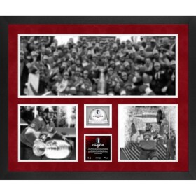 Fanatics Fotografie Carolina Hurricanes NHL 2026 Stanley Cup Champions Framed 3-Photograph Collage with Game-Used Ice from the 2026 Stanley Cup Final Limited Edition of 2026