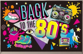 Dovoz Plachta - Retro 80. let tematické párty, PVC banner