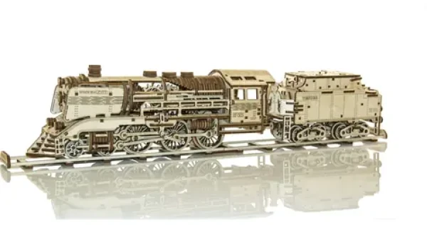 WOODEN CITY 3D Dřevěné puzzle Express s tendrem a kolejemi