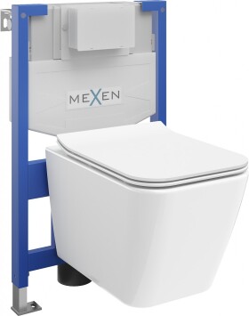 MEXEN/S - WC předstěnová instalační sada Fenix XS-F s mísou WC Cube sedátko softclose, bílá 68030924000