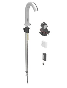 GEBERIT - Piave Elektronická umyvadlová baterie, bateriové napájení, easy to clean, kartáčovaná nerez 116.184.SN.1
