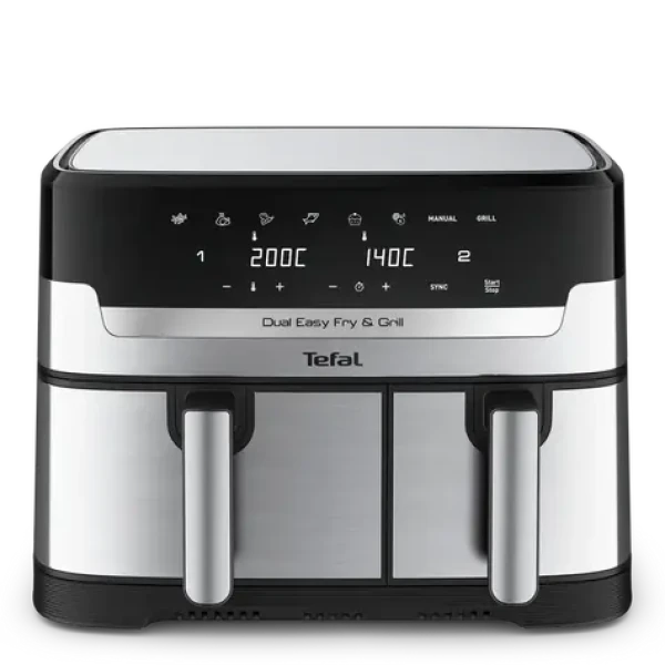 Tefal Dual Easy Fry Grill EY905D10 / Horkovzdušná fritéza / 2700 W / objem 5.2 l + 3.1 l / 8 programů (EY905D10)
