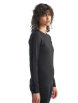 Dámské merino tričko s dlouhým rukávem ICEBREAKER Wmns 200 Oasis LS Crewe, Black velikost: XXL