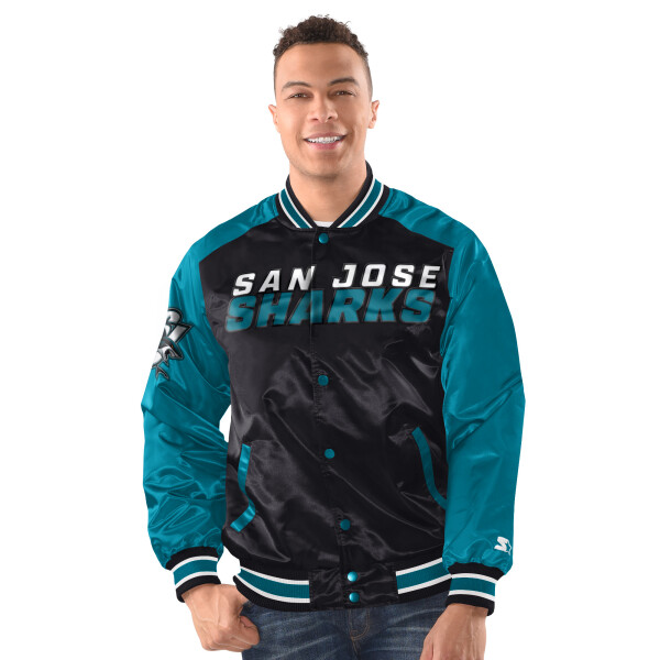 Starter Pánská bunda San Jose Sharks NHL Renegade Varsity Satin Jacket Velikost: S
