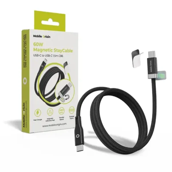 Mobile Origin Magnetic StayCable USB-C to USB-C / 1.5m / 60W / CB6 (MO-60WMS-CB6)