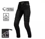 Dámské kalhoty Trilobite Parado doublelayer Aaaa slim fit jeans black level 2 (prodloužené) - 32 / černá